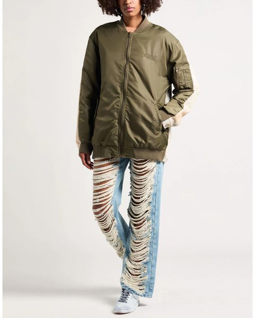 MM6 by Maison Margiela Green Two-Tone Bomber Jacket