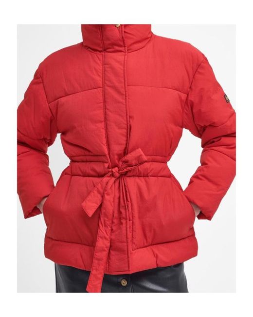 Barbour Red Cindy Puffer Jacket