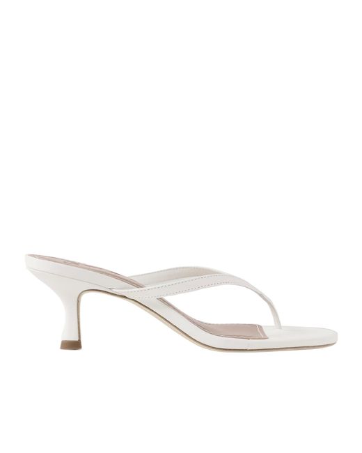 Staud White Leather Sandals