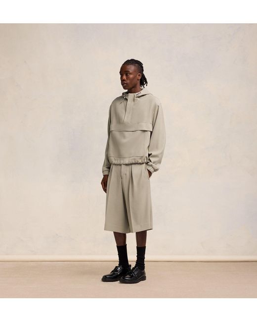 AMI Natural Ami Drawstring Hooded Windbreaker Jacket for men