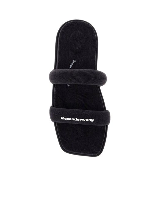 Alexander Wang Black Jay Square Toe Denim Sandals