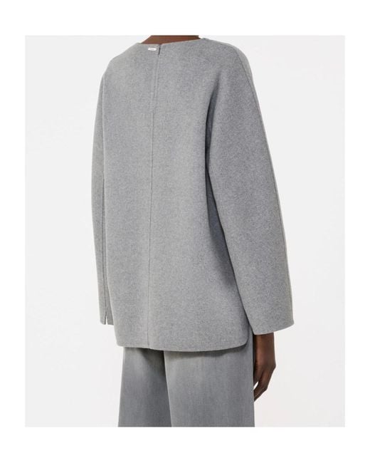 Max Mara Gray 'S V-Neck Long-Sleeved Blouse