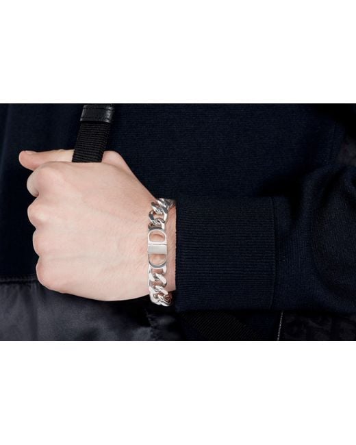 Dior White Cd Icon Chain Link Bracelet for men