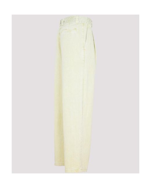 Jil Sander Natural Belted Wide Leg Pants