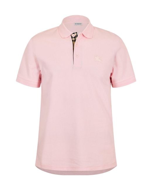 Burberry Pink Minimalist Short-Sleeve Polo Shirt for men
