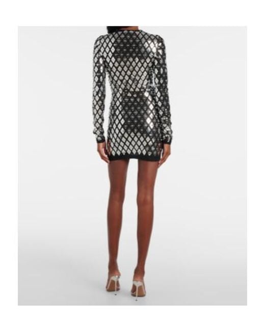 Rabanne Black Studded Jersey Minidress
