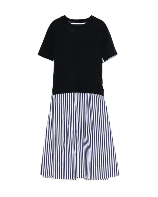 Sacai Blue Short Sleeve Dress