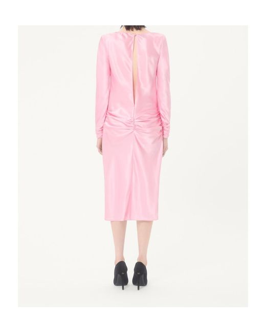 Valentino Pink Crepe Satin Midi Dress