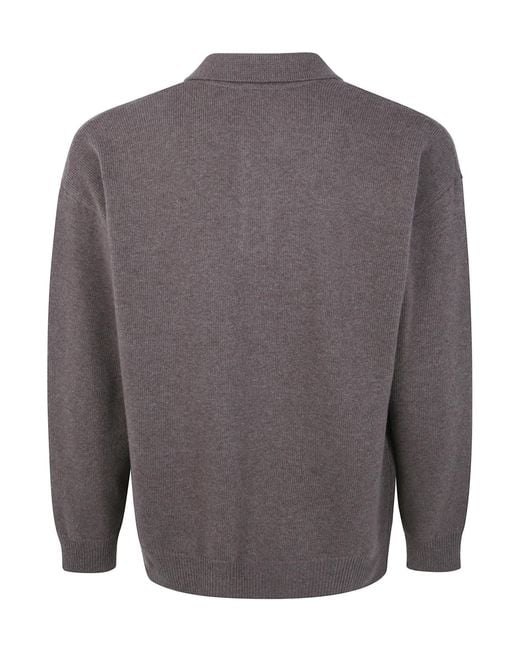 Nuur Gray Long Sleeves Polo Shirt for men