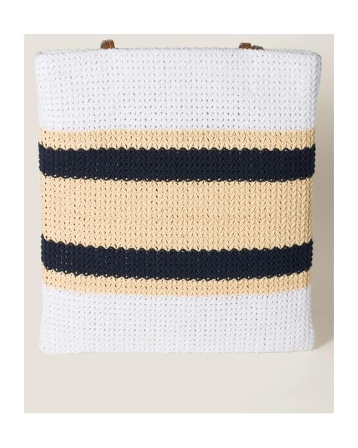 Miu Miu White Raffia-Effect Woven Tote Bag