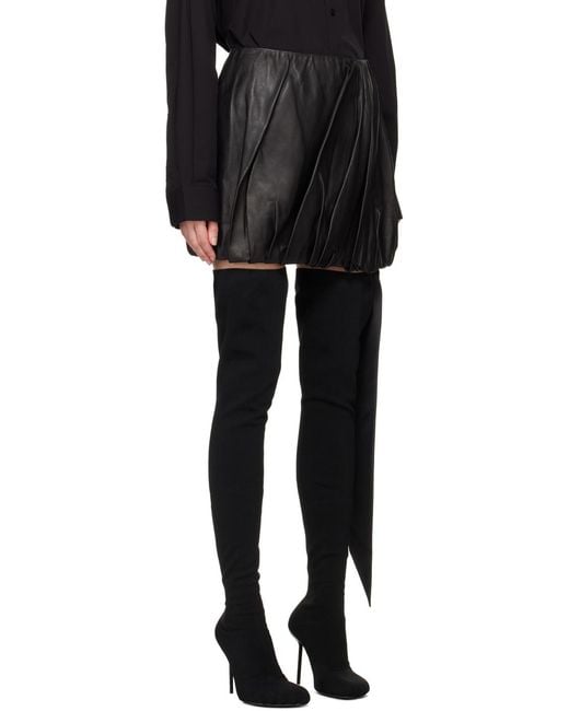 Helmut Lang Black Bubble Leather Miniskirt