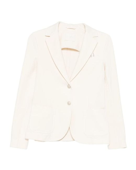 Circolo 1901 White Single-Breasted Blazer