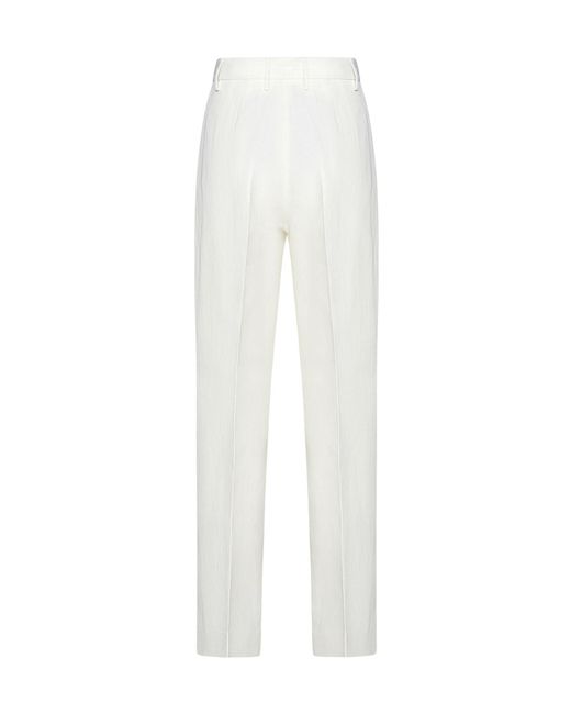 Fabiana Filippi White Straight-Leg Tailored Trousers