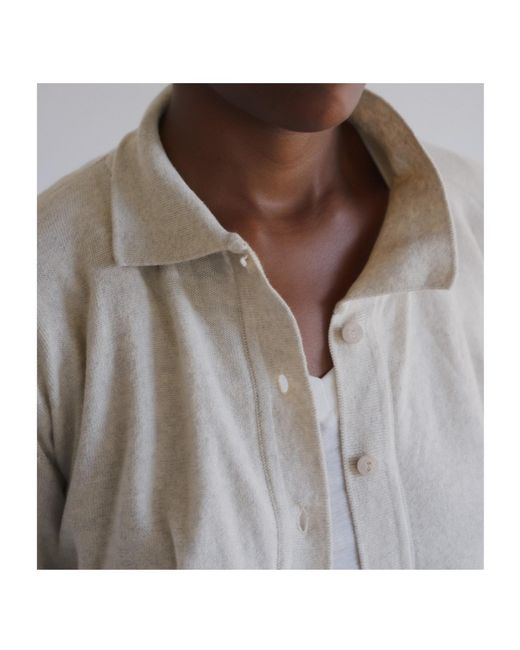 Baserange White Tier Button-Up Polo Cardigan