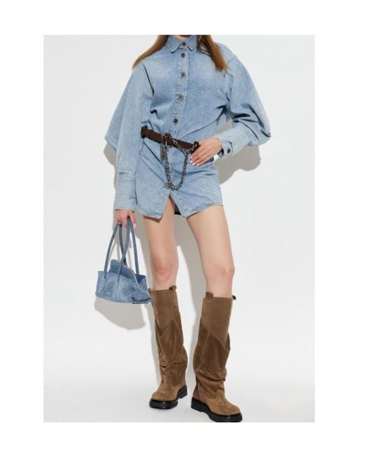The Attico Blue Denim Skirt