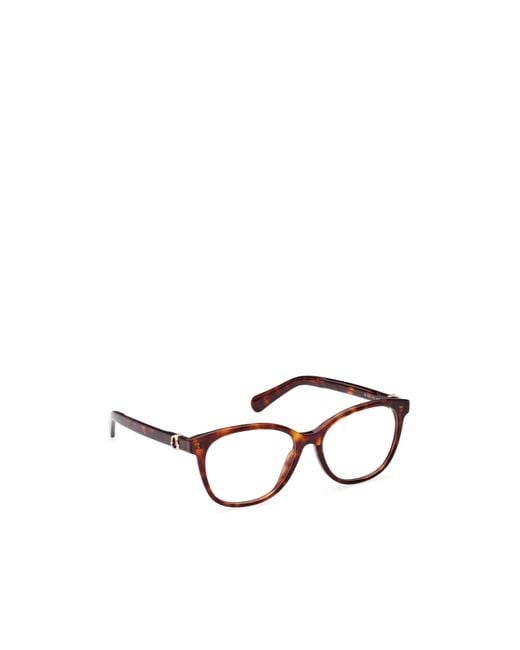 Moncler White Eyewear Round Frame Glasses