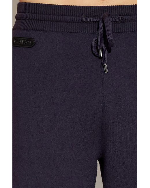 Lanvin Blue Logo Patch Track Pants for men