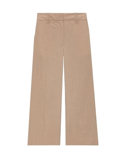 Ganni Natural Drapey Melange Cropped Trousers