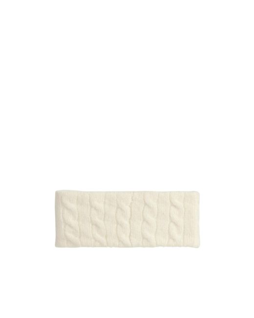 Polo Ralph Lauren White Cable-Knit Pony Headband