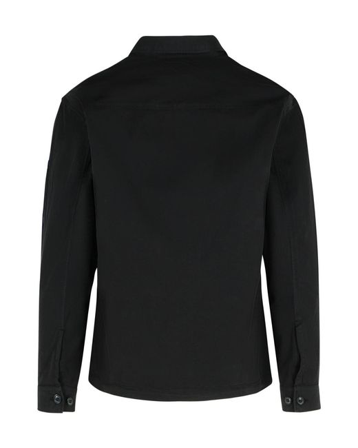 C P Company Black Zip-Up Utility Jacket for men