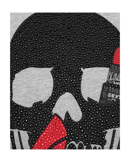 Philipp Plein Gray Logo Detail T-Shirt