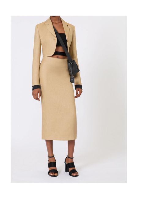 Max Mara Natural Veranda Back Slit Skirt