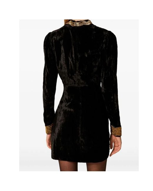 Twinset Black Embroidered Mini Dress