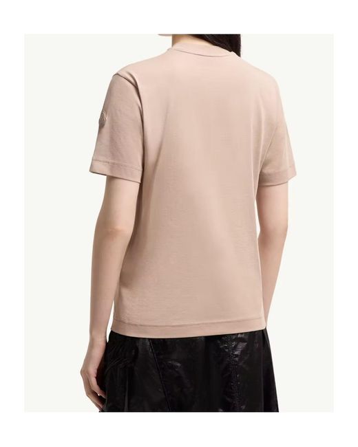 Moncler Natural Cotton Jersey T-Shirt With Pleated Pocket