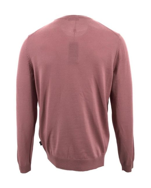 Boss Pink Round Neck Sweater for men