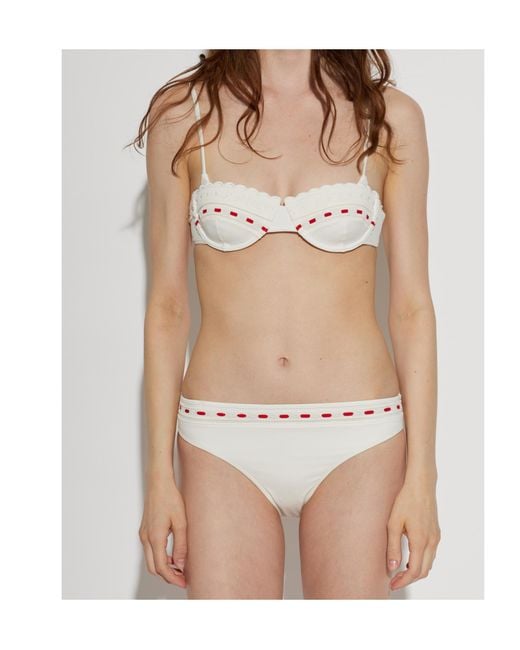 Posse White Low-Rise Bikini Bottoms