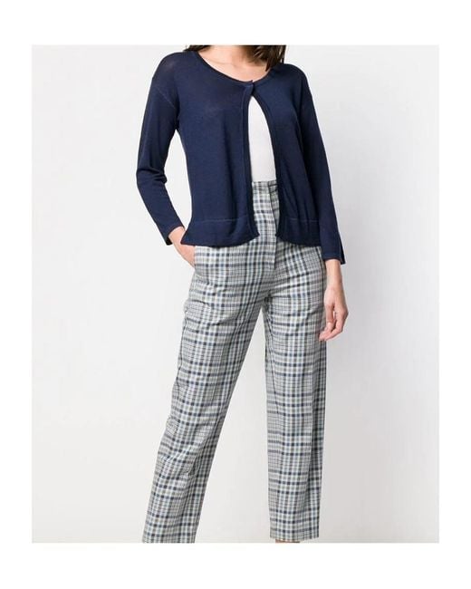 Lela Rose Blue One Button Cardigan