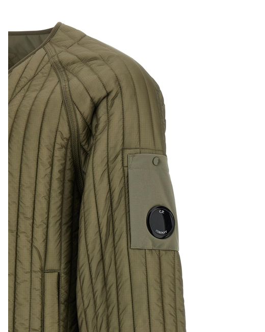 C P Company Green Ribbed Primaloft Jacket for men