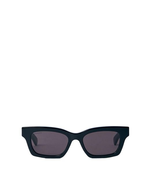 Gucci White Eyewear Rectangle Frame Sunglasses