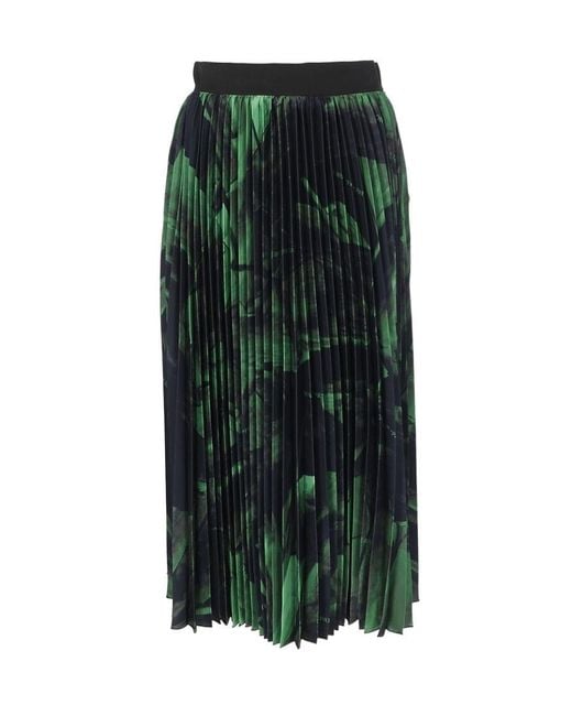 Off-White c/o Virgil Abloh Green Graphic Printed Pleated Skirt