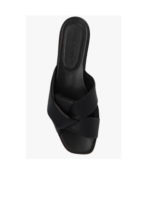 Ferragamo Black Ferragamo Knot Detailed Slip-On Sandals