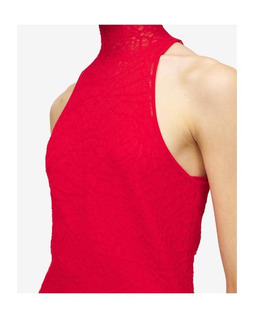 McQueen Red Spider Lace Midi Dress