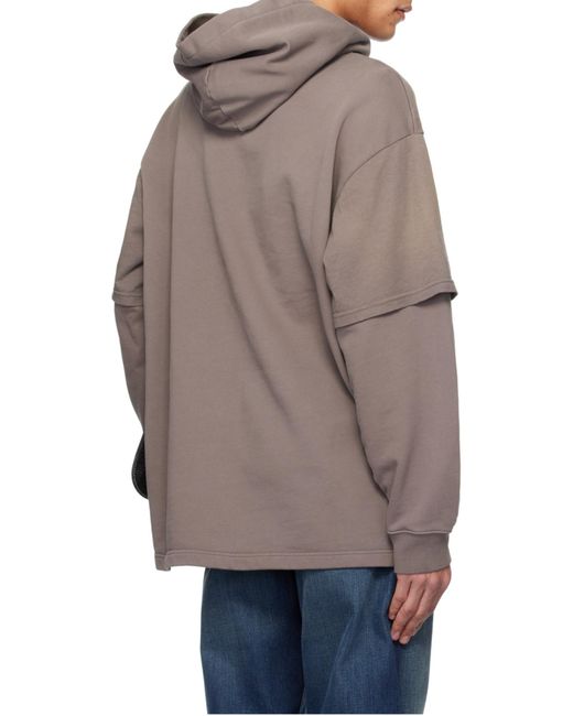 Acne Gray Double-Layered Hoodie