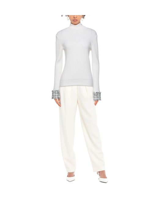Dolce & Gabbana White Solid Color Polo Necks