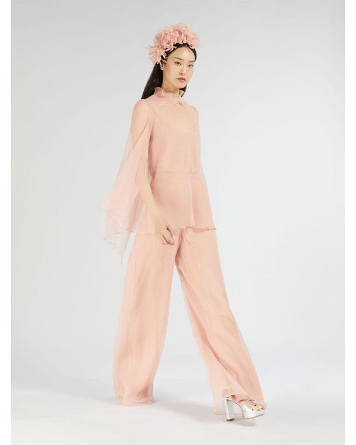 Max Mara Pink Maniero Chiffon Top