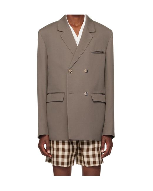 Nanushka Brown Renan Double-Breasted Blazer for men