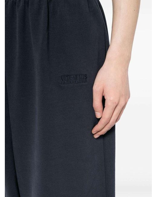 Vetements Blue Logo-Embroidered Track Pants for men