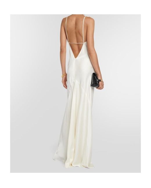 Victoria Beckham White Satin Slip Dress