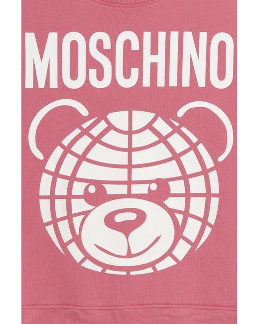 Moschino Pink Logo-Print Detail Sweatshirt