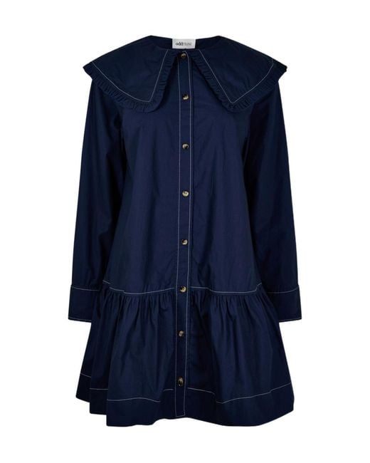 Ganni Blue Collar Mini Dress
