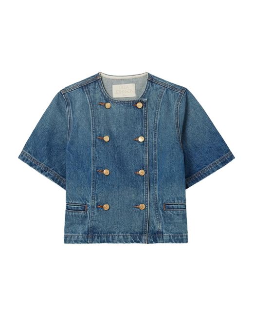 Ulla Johnson Blue Serge Double-Breasted Denim Jacket