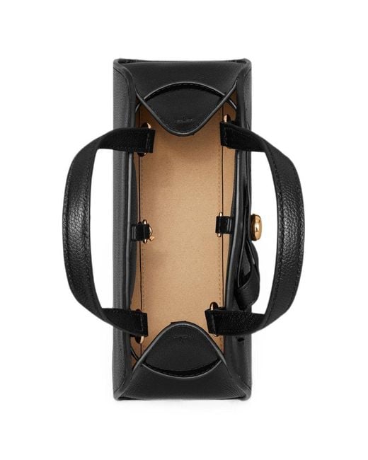 Tory Burch Black Small Romy Leather Tote Bag