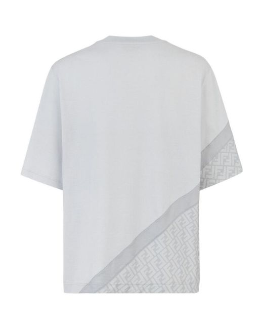 Fendi White Crewneck Short-Sleeved T-Shirt for men