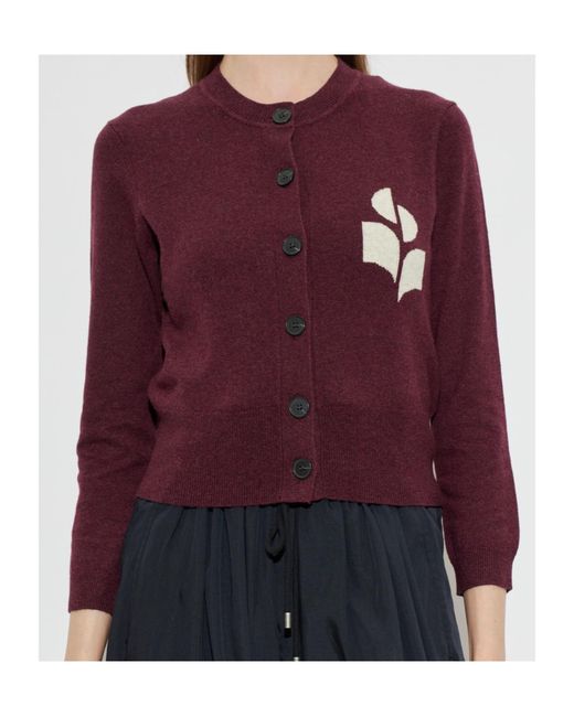Isabel Marant Purple Crew Neck Long-Sleeved Knitwear