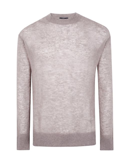 Emporio Armani Gray Crew-Neck Sweater for men