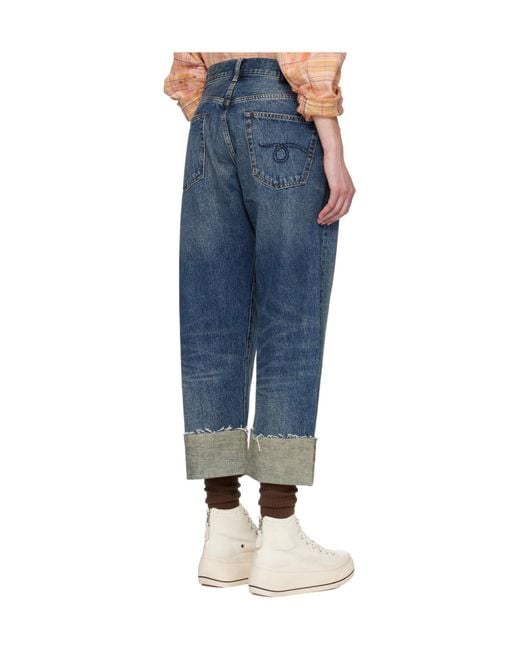 R13 Blue Cuffed X-Boyfriend Jeans